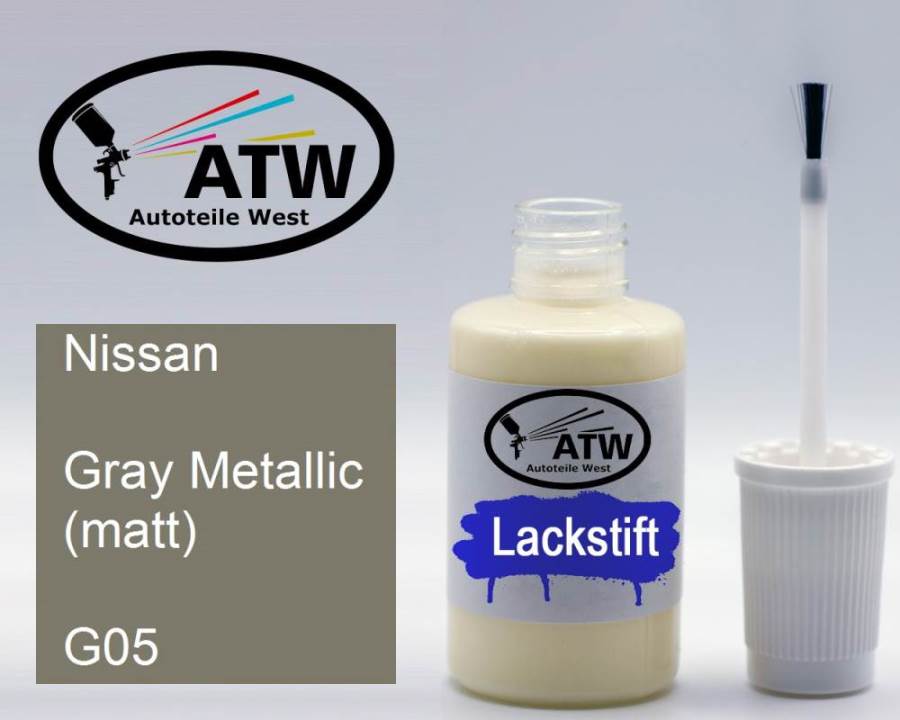 Nissan, Gray Metallic (matt), G05: 20ml Lackstift, von ATW Autoteile West.